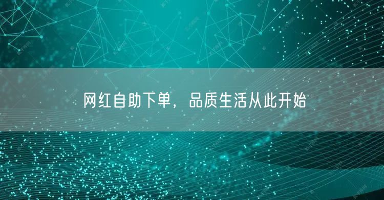 网红自助下单，品质生活从此开始