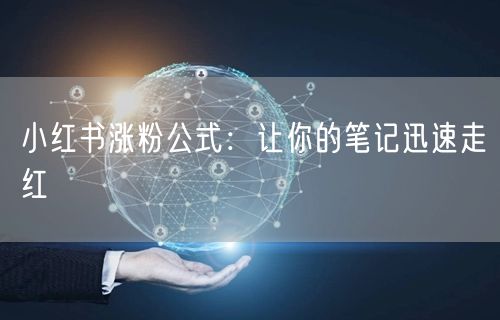 小红书涨粉公式：让你的笔记迅速走红