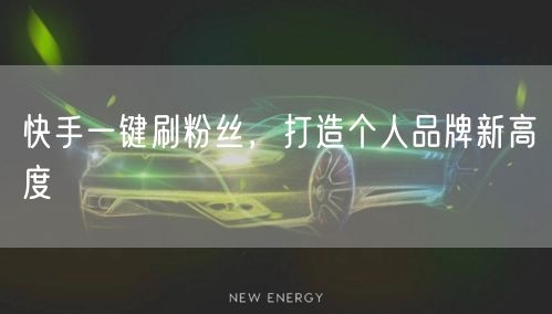 快手一键刷粉丝，打造个人品牌新高度