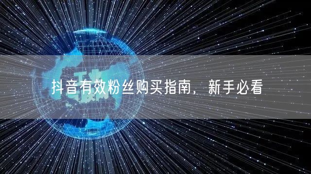 抖音有效粉丝购买指南，新手必看